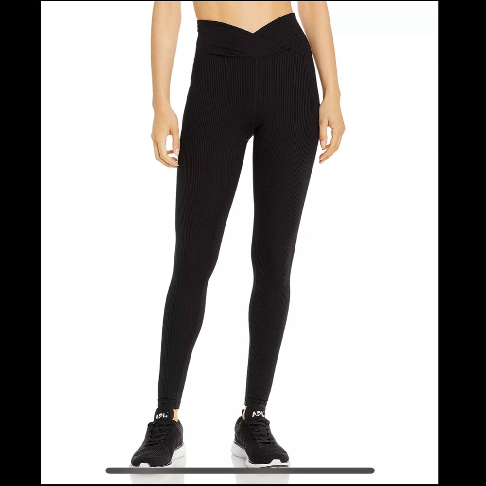 Year of Ours Veronica Black Ribbed Leggings XS